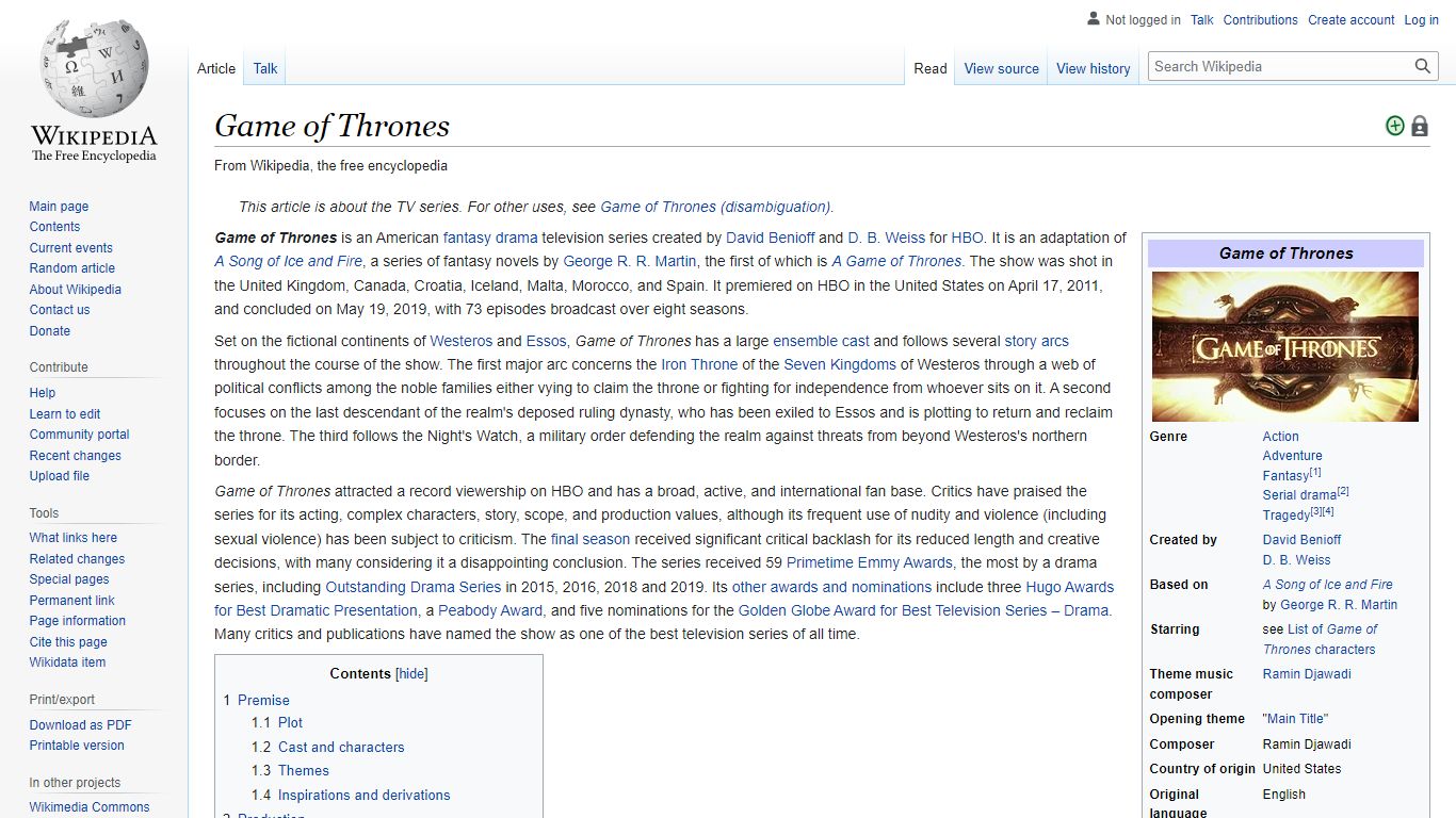 Game of Thrones - Wikipedia